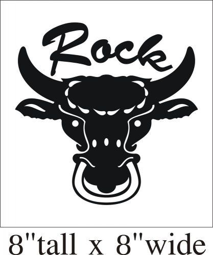 2X Rock Bull Silhouette Funny Car Truck Bumper Vinyl Sticker Decal  Art -1618