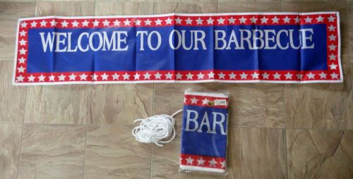 5&#039; ft banner advertising business welcome sign flag - bbq american flag july 4th for sale