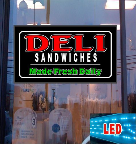 20&#034;x36&#034; LED Light Up Sign - DELI Sandwiches Made Fresh Daily - Window Sign