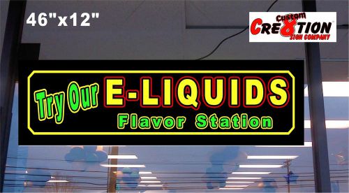 LED Light Box Sign - Try Our E LIQUIDS Flavor Station Light - up Window Sign
