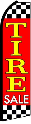 Tire sale red yellow checkered swooper flag tall feather bow swooper banner sign for sale