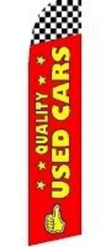 QUALITY USED CARS RED Super Sign Flag + pole + Spike