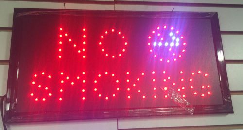 Animated bright NO SMOKING store LED sign 19x10in Red/White