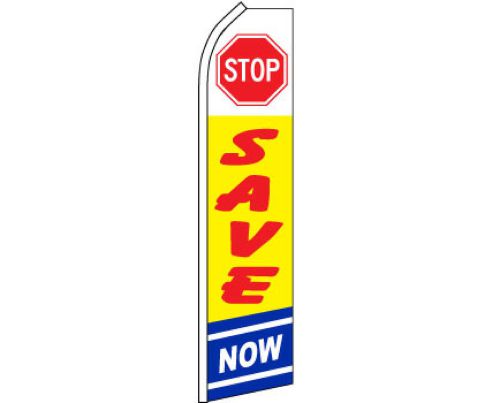 &#034;SAVE NOW&#034; 11.5ft x 2.5ft Super Flag Swooper Sign Advertising Banner FLAG ONLY