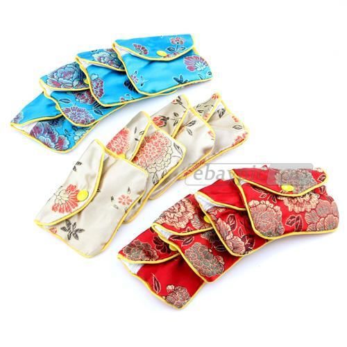 12pcs Mixed Color Silk Jewelry Box Bags Pouch Storage Organizer Party Gift Bags