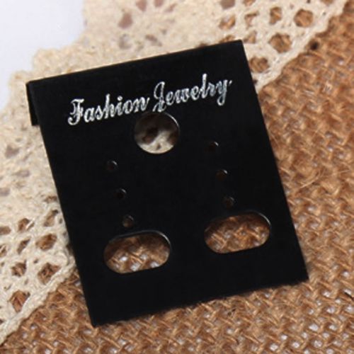 New100 XPlastic Jewelry Earring Ear Studs Black Display Hang Hanging Holder Card
