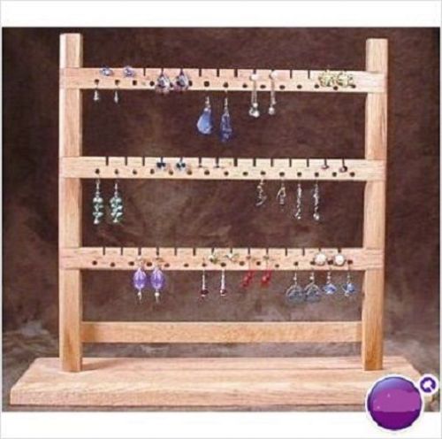 Big Solid Handcrafted Birch Wood Earrings Jewelry Holder Rack Display Stand
