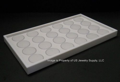 2 White 24 Jar Trays Use for Gems Beads Coins Gold Nuggets Body Jewlery Display