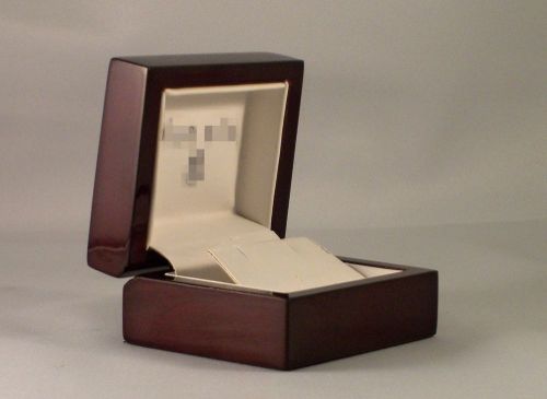 4 Classy Polished Wood Earring / Small Pendant Boxes rosewood cherry US SHIPPER