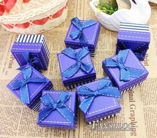 Wholesale NEW 8pcs Lot jewellery Colorful finger Ring Gift Box #WJ5NL