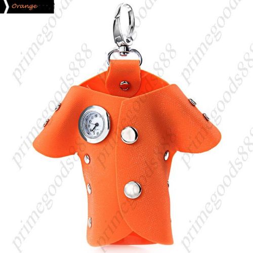 Clothes Shape Keychain Quartz Unisex Wristwatch Free Shipping Hook Orange