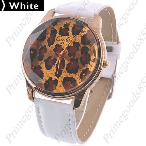 Leopard Synthetic Leather Free Shipping Wrist Quartz Wristwatch Women&#039;s White