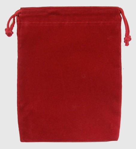 50 RED VELVET POUCH 4&#034; x 5 1/2&#034; Gift Bag, rings, coins, medals, valuables