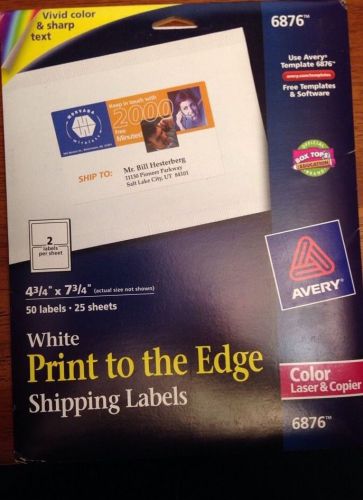 Lot Of  5 Avery Shipping Labels for Color Laser Copier 6876   AVE6876 250 Total