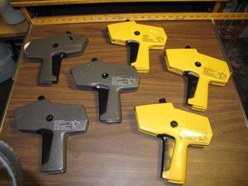 Large lot of 6 monarch paxar 1110 price labeler marker guns used for sale
