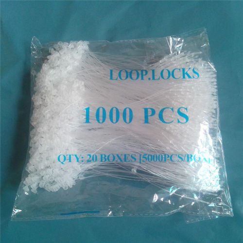 1000pcs Snap Lock Pins Security Loop Plastic TAG Fasteners Clear Color