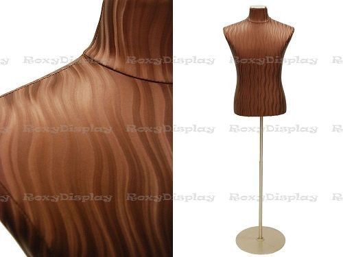 Male Brown Wave Pattern Cover Dress Body Form #JF-33M01PU-BNW+BS-04