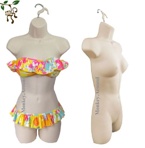 Flesh nude female women mannequin manikin display body torso dress hanging form for sale