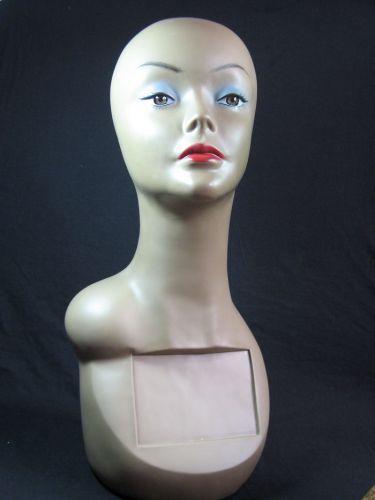 New Women&#039;s Mannequins Head Earless Coffee Dummy Torso Makeup PVC Display Stand