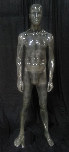 Male full-size mannequin - grey transparent fiberglass - high quality - #32 for sale