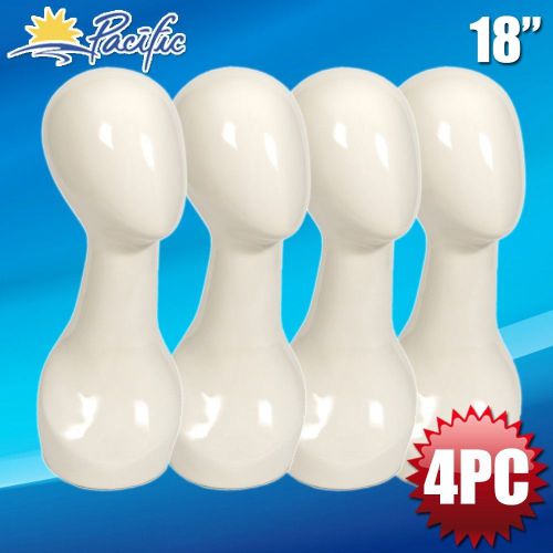 Realistic plastic lifesize white abstract mannequin head display wig hat 4pc for sale