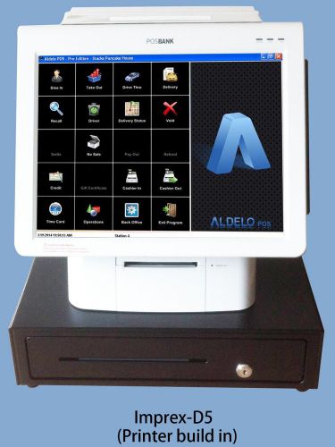Aldelo pos system + imprex d5 all in one with printer built in for sale