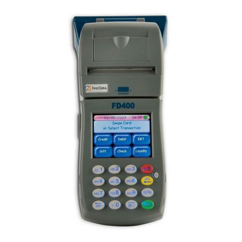 First Data FD400 Wireless GPRS Credit Card Machine *UNLOCKED* W/Power Supply