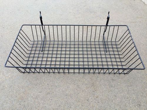 Display Basket Gridwall Slatwall Shelves 24&#034;L x 12&#034;D X 4&#034;H BLACK Lot of 6 used