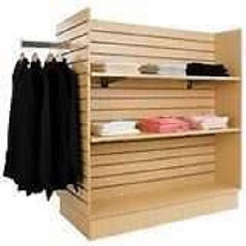 Retail display h island slatwall 4 sided 3d fixture shelf shelving product store for sale