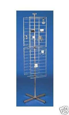 Jewelry rack display 2 tier wire earring rotating chrome made in usa for sale