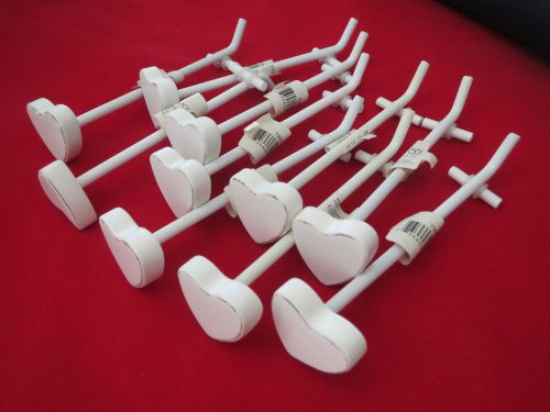NEW Set of 10 Decorative White Heart Pegboard Display Hooks Commercial