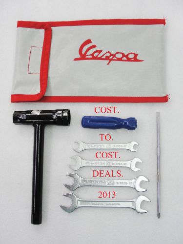 2X-VESPA HANDY TOOL KIT IN RED GREY WOVEN POUCH VESPA LOGO