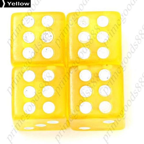 4 x Car Bike Dice Clear Cover Tire Cap Valve Stem Caps Free Shipping Yellow