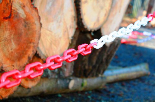 Barrier Chain Plastic Red - White Park Platz Locking Device 6mm X 25m and 8mm
