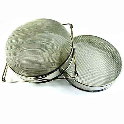 New Stainless Steel Beekeeping Double Honey Filter Strainer Apiary Equipment