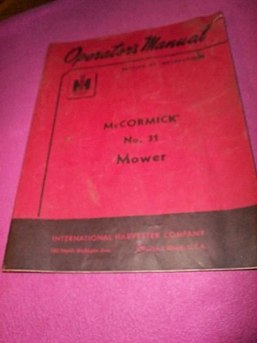 1960s I H Mower #31 Owner Parts Repairs Manual 35 Page Original