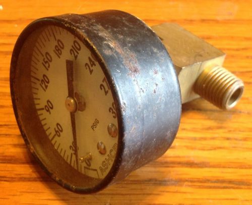 Ashcroft Gauge 0-300 PSI PSIG w Brass Flow Through Fitting