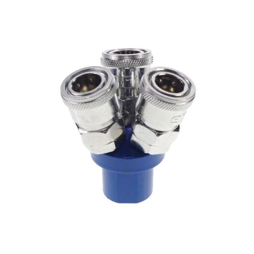 Pneumatic 1/4&#034;bspt female 3 way air hose quick coupler socket connector x 1 for sale