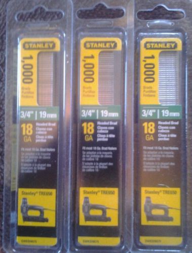 Stanley SWKBN075  3/4&#034; 19mm 3000 Brad Nails For TRE650 TRE550 Senco Bostitch 3