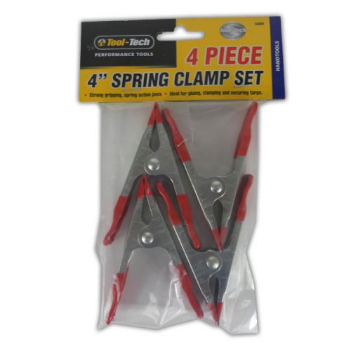 4pc 4&#034; spring clamp set - market stall painters sign clip holder table grip hold for sale