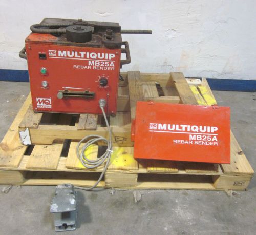Mq multiquip mb25a portable rebar bender 1/4&#034;-1&#034;  0 - 180d 9-rollers/collars for sale