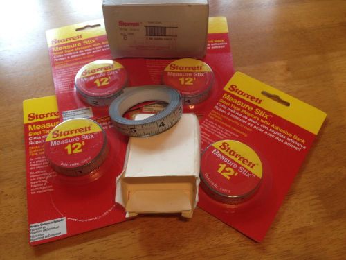 5 NEW - Starrett 12&#039; steel tape with adhesive back SM412WRL Measure Stix