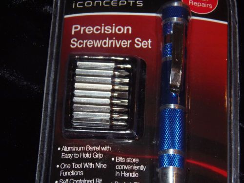 Precision magnetic screw drivers 10-piece set internal tip storage &amp; case 4 tips for sale