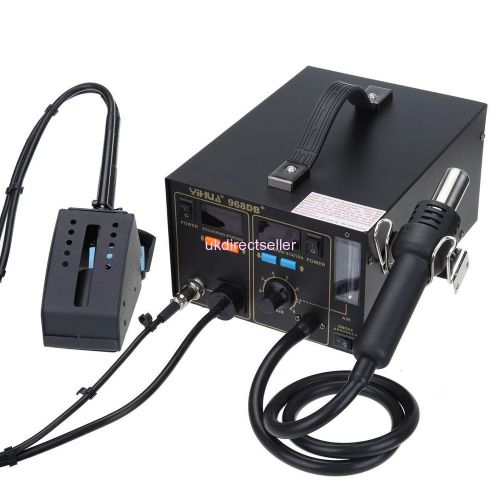 3 in 1 968db rework station hot air gun &amp; iron smd soldering welder 4 nozzles for sale