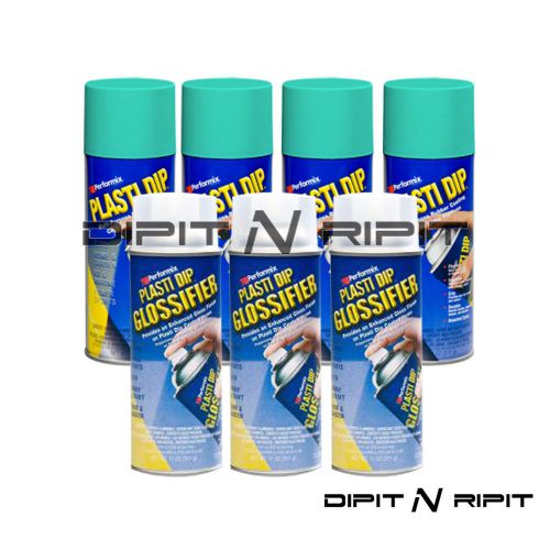 Performix Plasti Dip Gloss Wheel Kit 4 Intent Teal 3 Glossifier Rubber Dip Spray