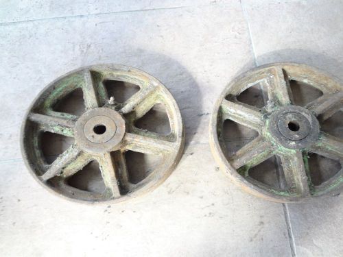 Rare antique vintage cast iron (2) hit miss engine cart wheels~farm tool for sale