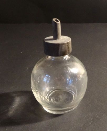 Lunkenheimer glass oiler bottle / hit miss engine brass thread top, gasket for sale
