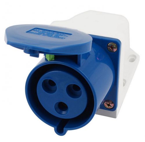 Waterproof IP44 2P+E IEC309-2 Industrial Socket Blue White AC 220-250V 32A
