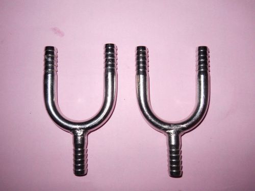 2 - 1/4 &#034; barbed stainless steel union U splice bent t style fitting FREE SHIP