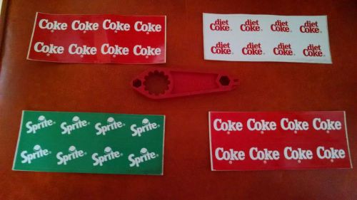 Coca Cola Nozzle Wrench &amp; valve block shut off tool -- Coke Sprite Label Sticker